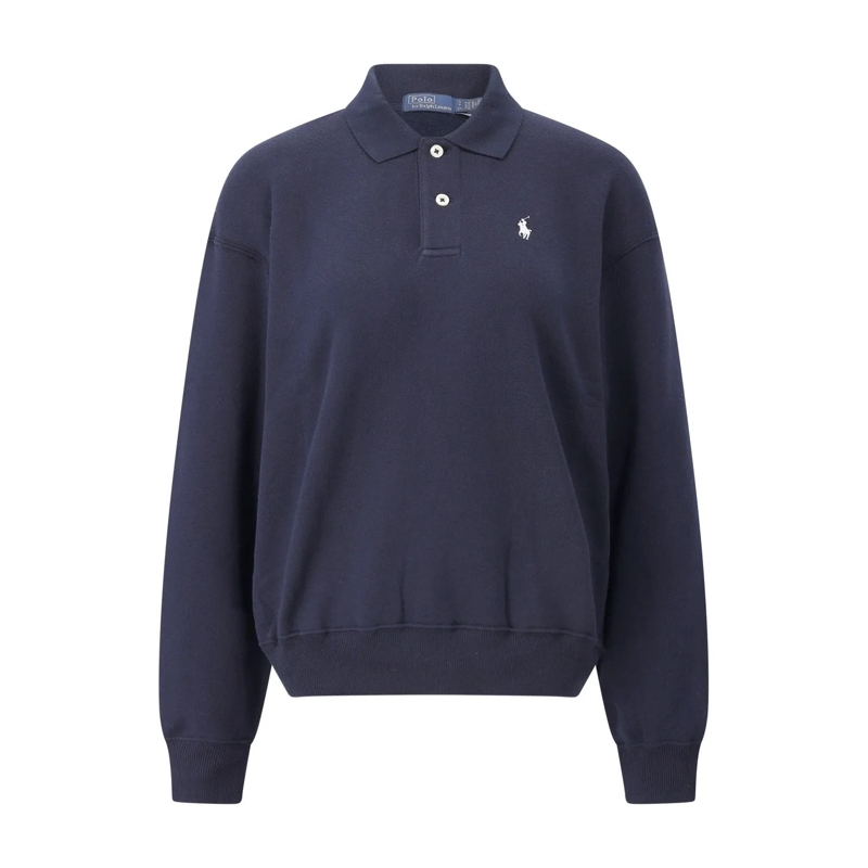 Polo Ralph Lauren Pullover Sweatshirt mit Polokragen Dunkelblau