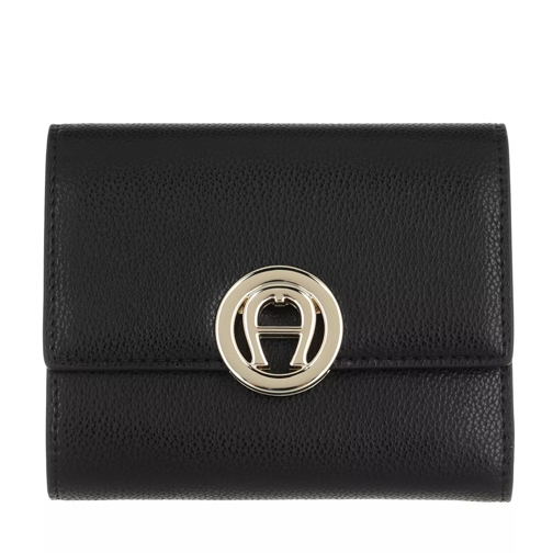 AIGNER Livia Wallet Black Tri-Fold Portemonnaie