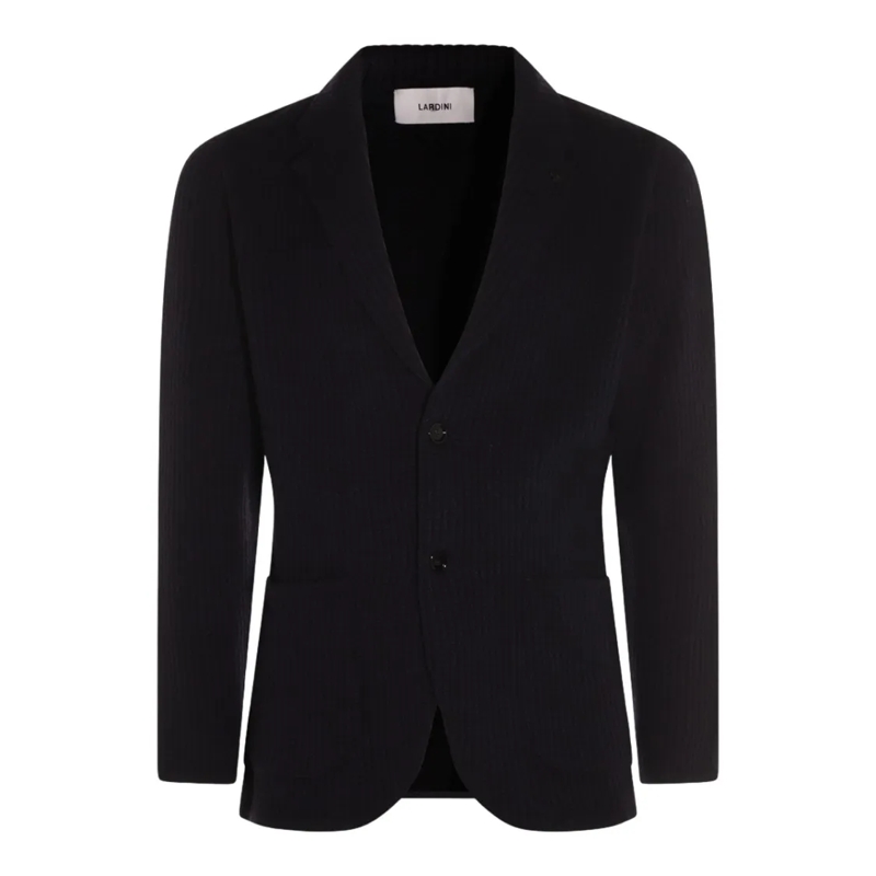Lardini Strickjacke Tailored Black Blazer With Notch Lapel Black