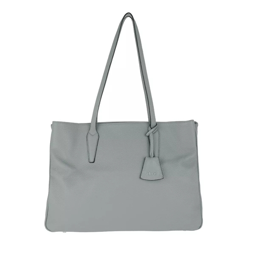 Abro Adria Leather Shoulder Bag Grey Rymlig shoppingväska