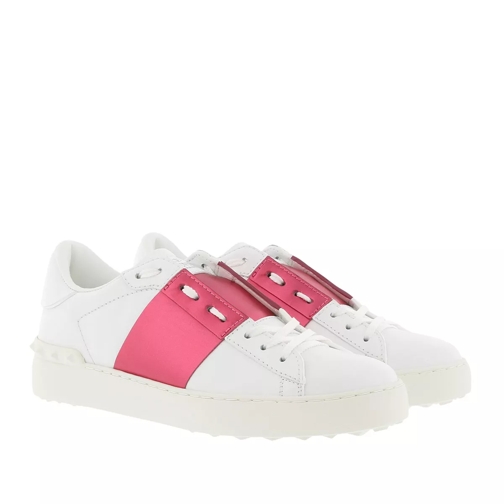 Valentino Garavani Open Sneakers Calf Leather Metallic White/Shadow Pink Low-Top Sneaker
