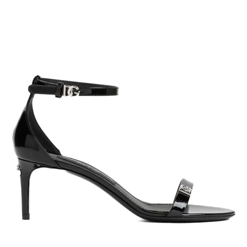 Dolce&Gabbana Black Patent Calf Leather Sandals Black Sandale