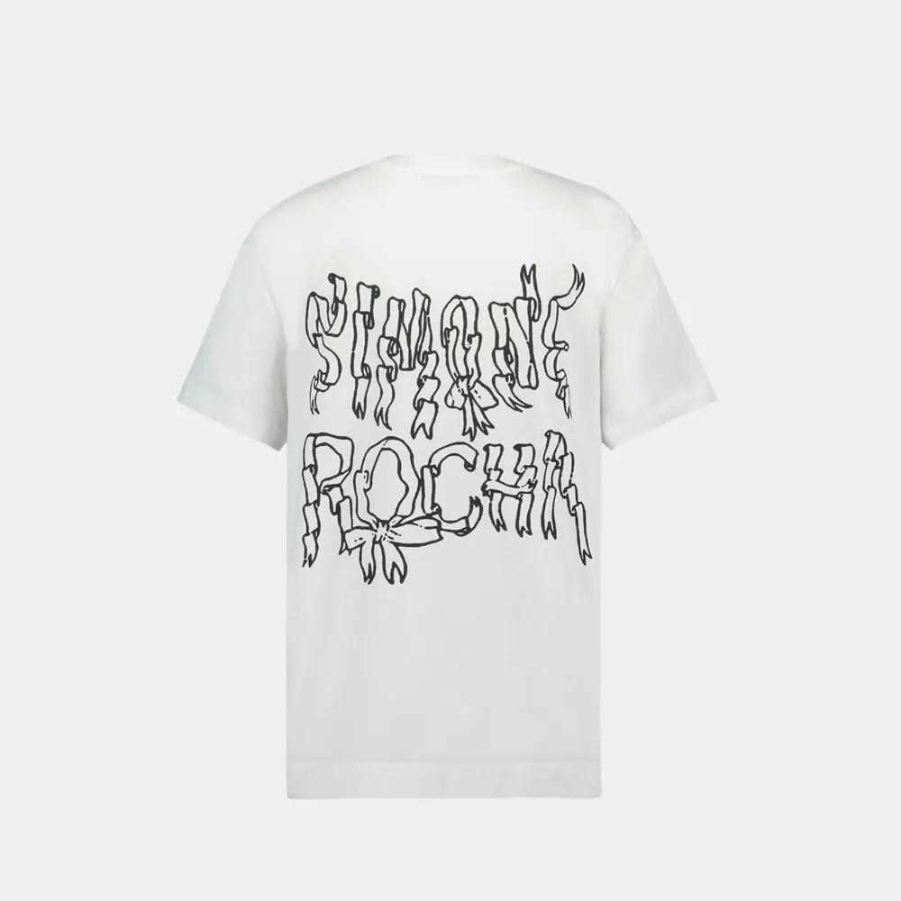 Simone Rocha - Short Sleeve T-Shirt With Ribbon - Cotton - White - Größe S - weiß