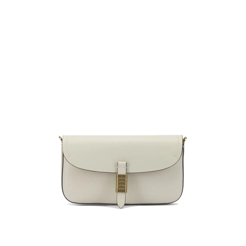 Pinko Schultertasche White Leather Crossbody Bag White