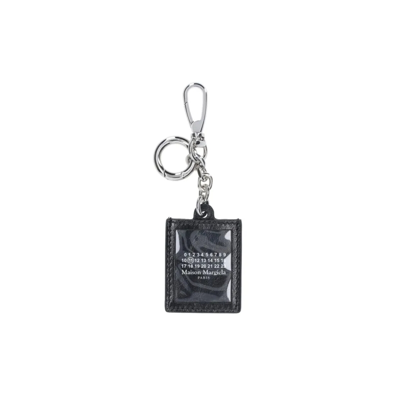 Maison Margiela  Keychain In Black Calfskin Black