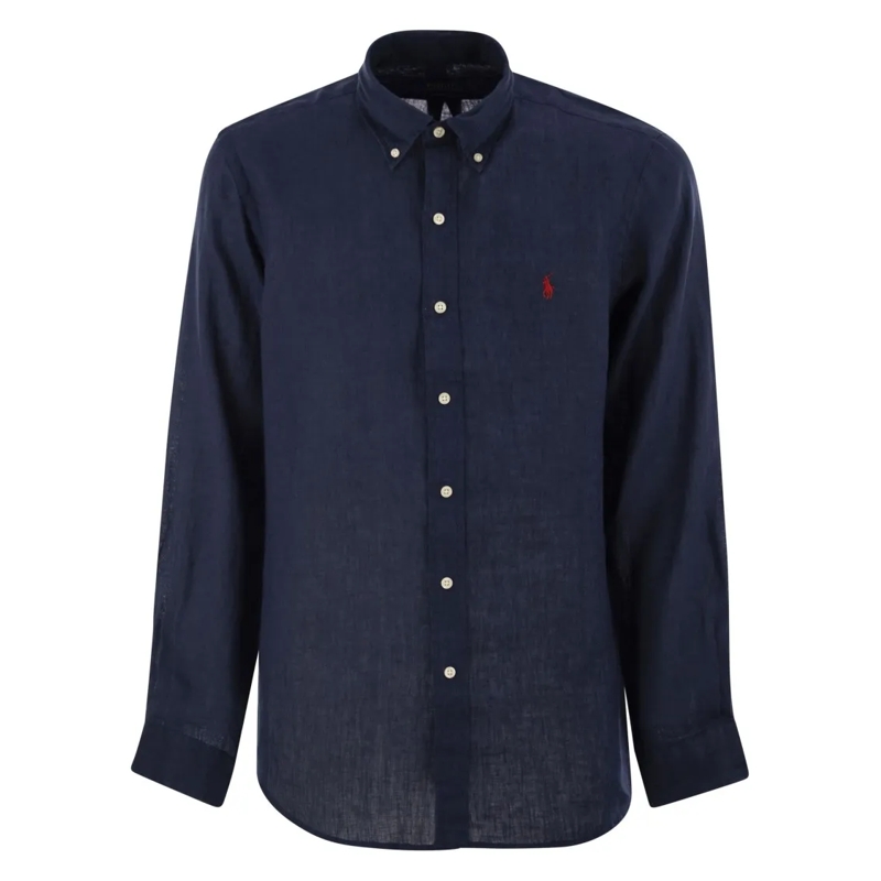 Polo Ralph Lauren Chemise Custom-Fit Linen Shirt Blue