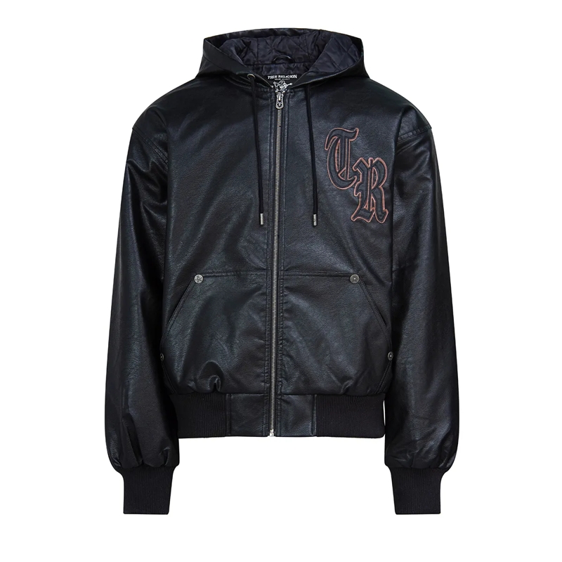 True Religion Jacke Bomberjacke- Bomberjacke aus Kunstleder- Marken schwarz