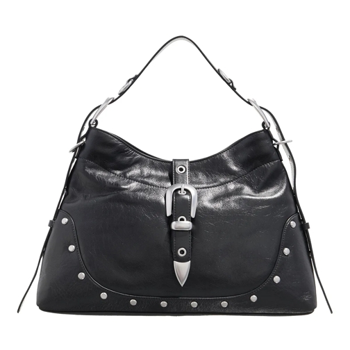 LES VISIONNAIRES Elisa Rebel Black Hobo Bag