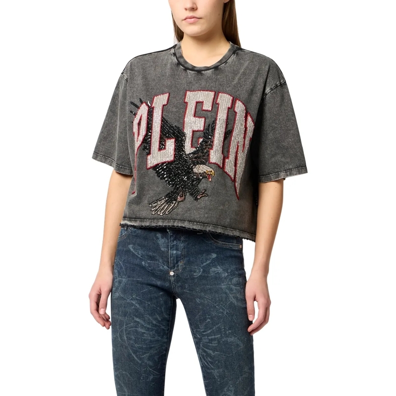 Philipp Plein T-Shirt T-Shirt Rundhalsausschnitt Ss Eagle schwarz(Image 3)