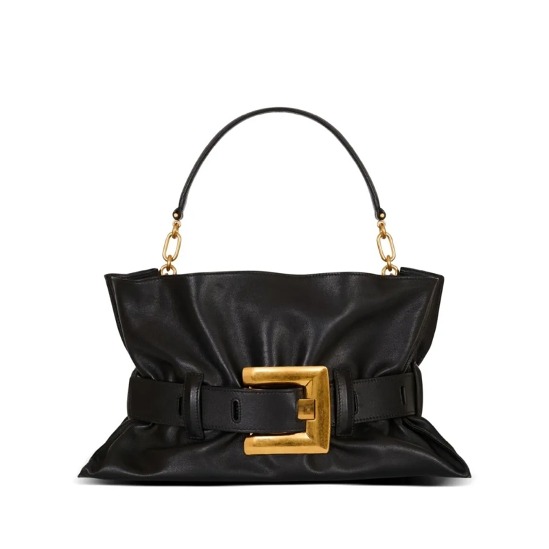 Balmain Schultertasche Gathered Black Silk Black