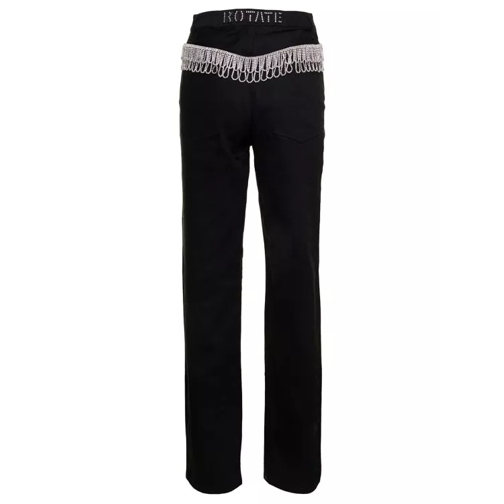 Rotate Black High-Waist Jeans With Jewel Detail At The Ba Black Jeans