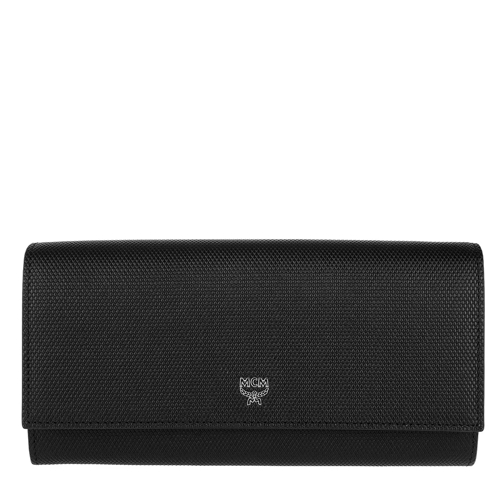 MCM Otti Charm Flap Wallet Two-Fold Large Black Portefeuille à rabat