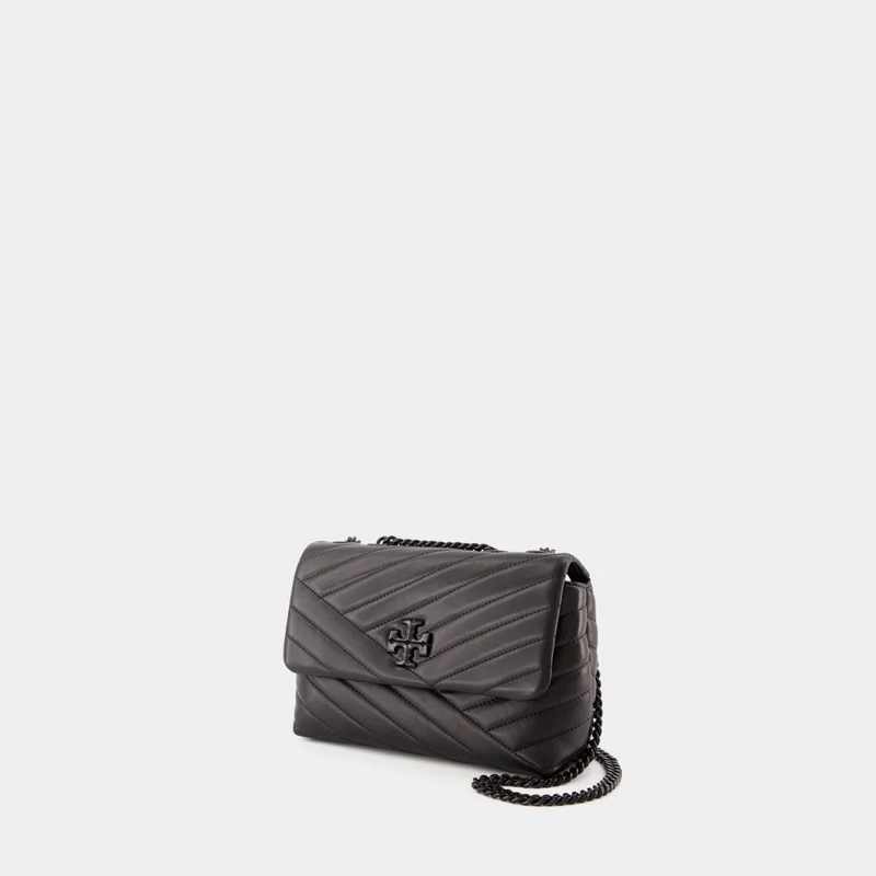 Tory Burch Schultertasche Kira Chevron Powder Coated Small Convertible Shoul Black / Silver(Image 3)