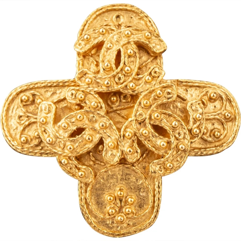 Chanel  Chanel Golden Triple CC Brooch mehrfarbig