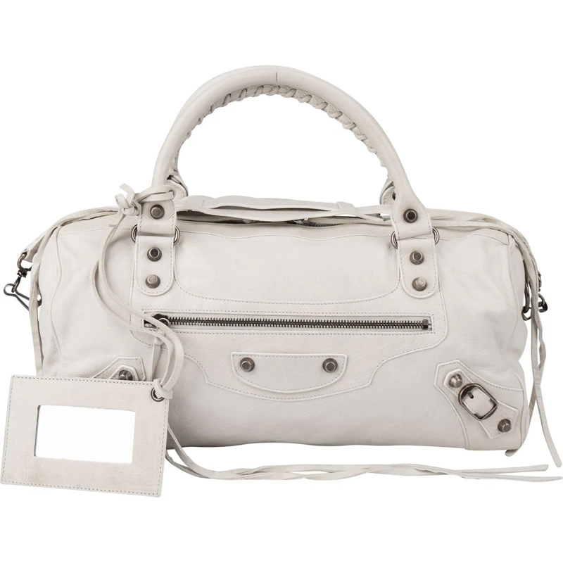 Balenciaga Tote Balenciaga White Leather City Handbag weiß