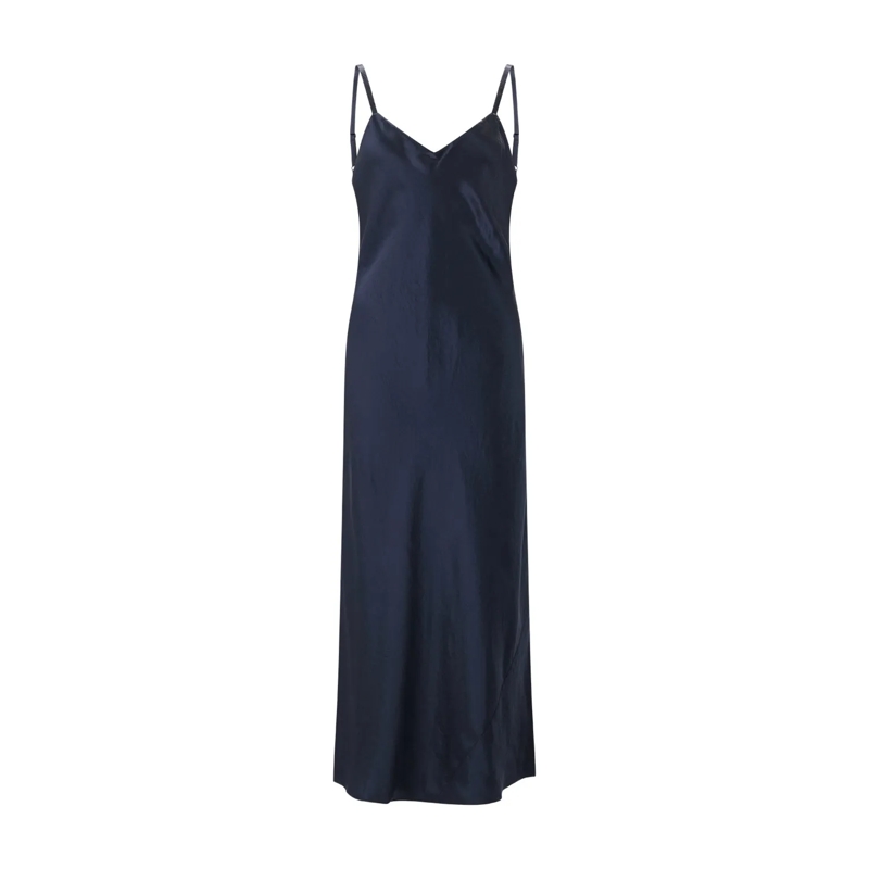 Vince Maxikleid Maxikleid aus Satin blau