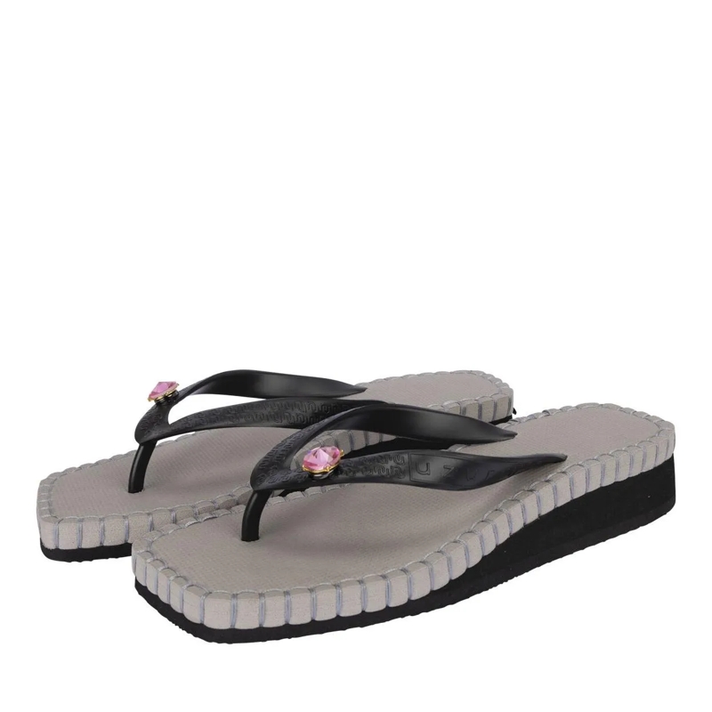 UZURII Flip Flops Zehentrenner Stitched by S Mid Heel Taupe taupe(Image 2)