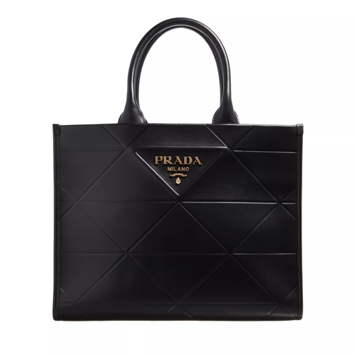 Prada Medium Prada Symbole Leather Black Rymlig shoppingväska