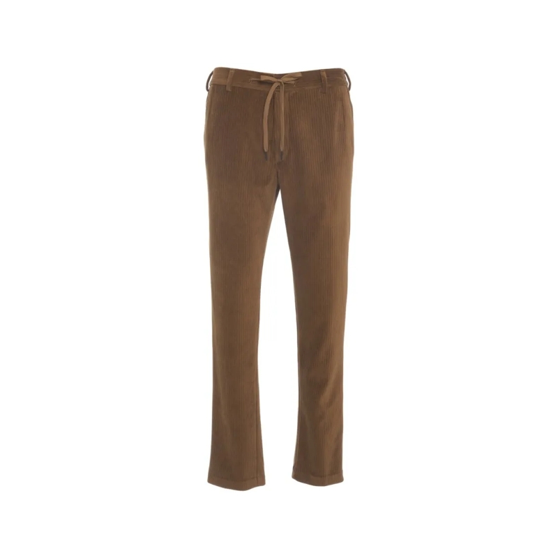 CIRCOLO 1901 Anzugshose Textured Corduroy Trousers With Drawstring Waist A Brown