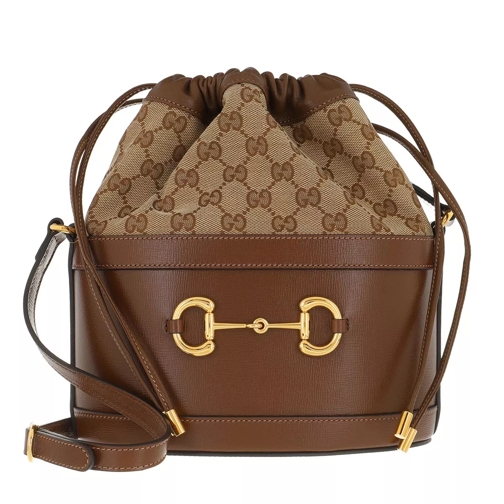 Gucci Horsebit 1955 Bucket Bag GG Canvas Brown Buideltas