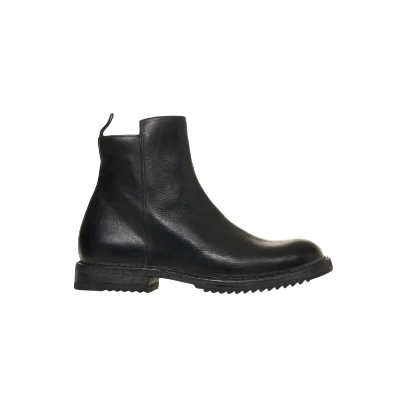 Moma Bottes Rick' Leather Ankle Boots Black