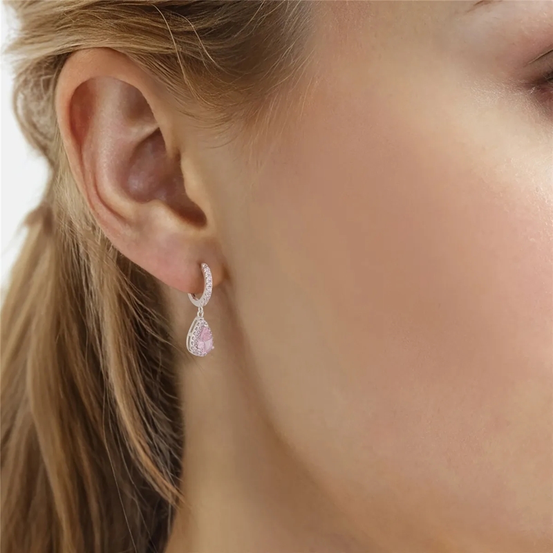 Glanzstücke München Ohrhänger Creolen Sterling Silber Zirkonia pink silber(Image 2)