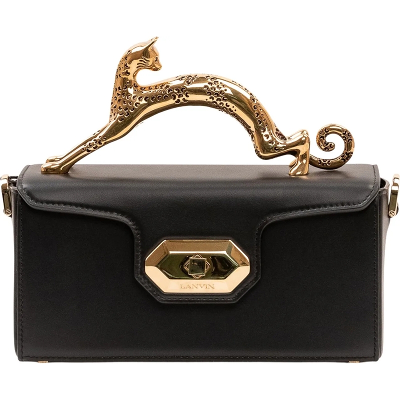 Lanvin Tote Borsa Nano con Manico Scultura schwarz