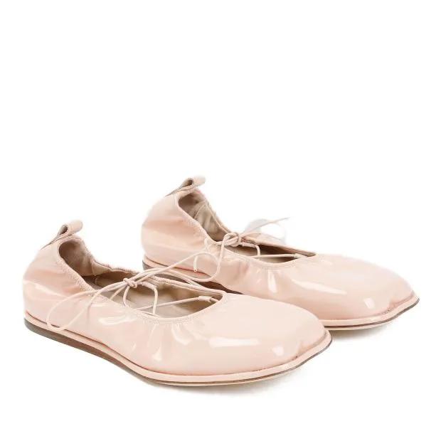 Simone Rocha Loafers & Ballerinas - Pink Powder Patent Calf Leather Heart Toe Lace-Up - Gr. 35 (EU) - in Rosa - für Damen