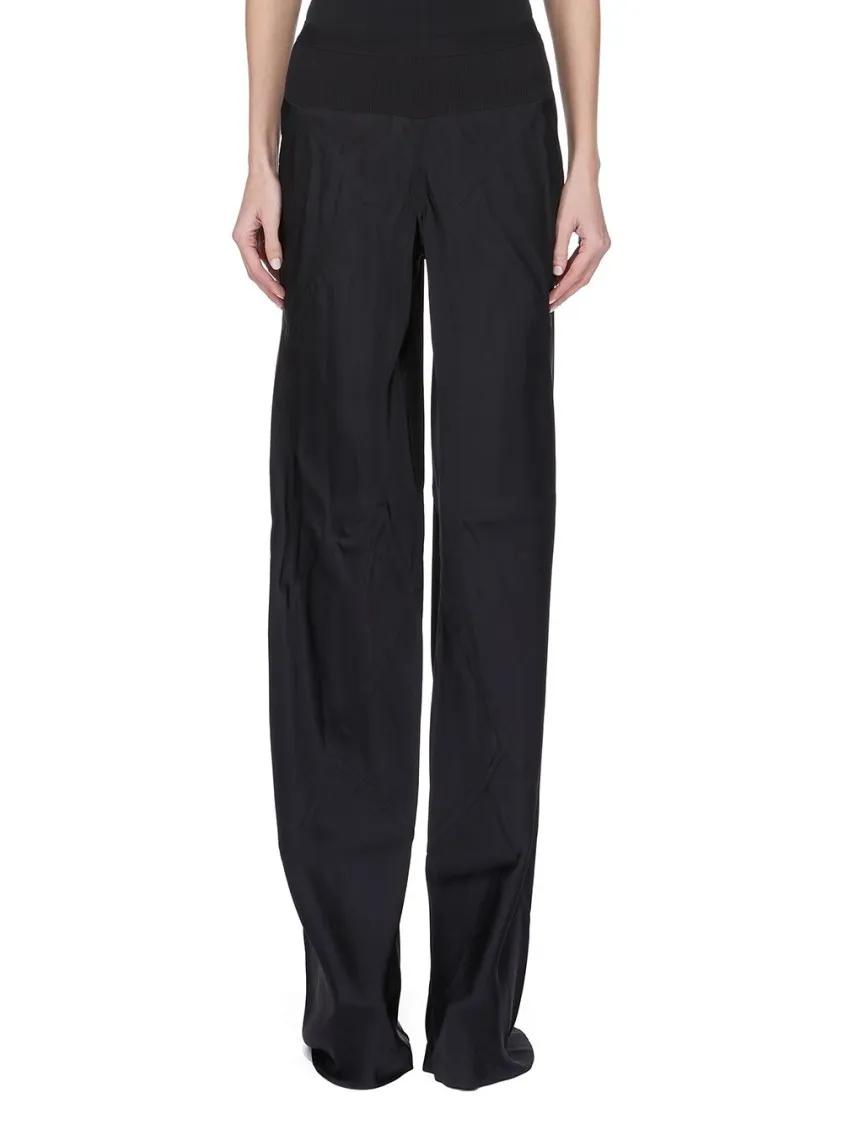 Thumbnail - Rick Owens - Floor-Length Black Charmeuse Bias Pants - Größe 46 - schwarz