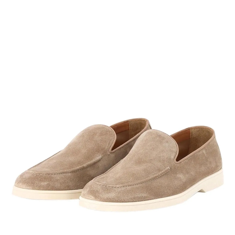 Doucal's Chaussures à lacets Loafers aus Veloursleder braun