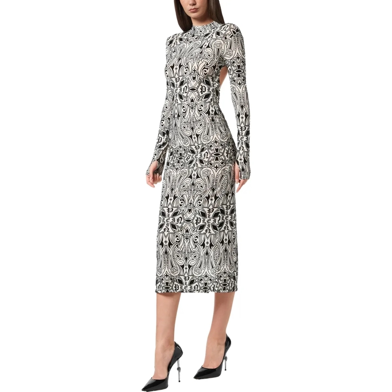 Philipp Plein Maxikleid Langes Kleid Gothic Plein nude(Image 4)