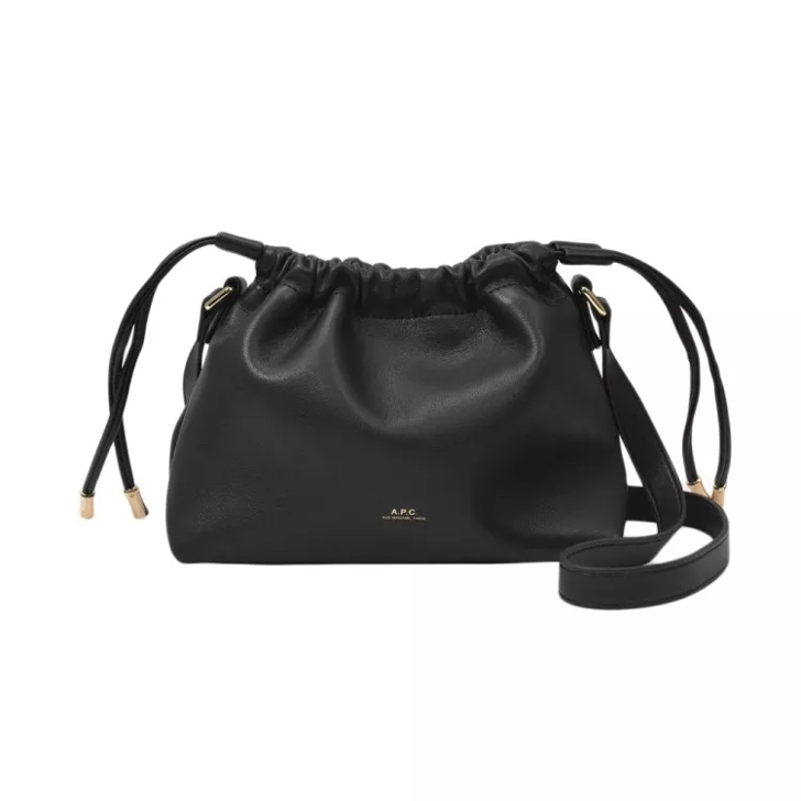 バッグ A.P.C ninon small Black Ninon Small drawstring bag | Small drawstring bag in nut