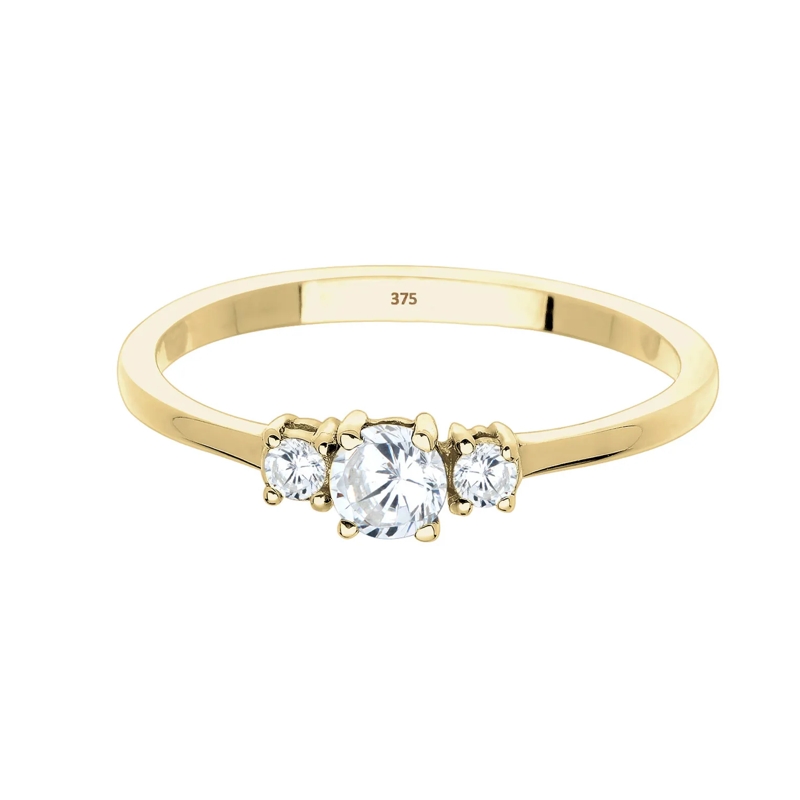 Elli Ring Ring Trio Zirkonia 375 Gelbgold weiss(Image 2)