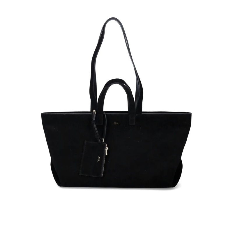 A.P.C. Tote Le Drummer Suede Bag Black