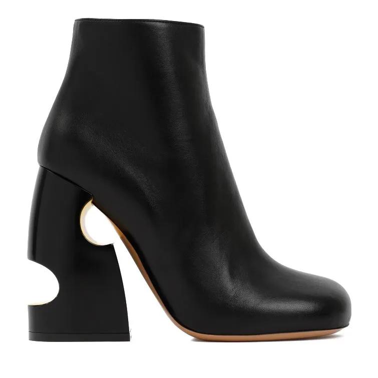 Off-White Stiefel - Black Pop Bulky Nappa Ankle Boot - Gr. 36 (EU) - in Schwarz - für Damen