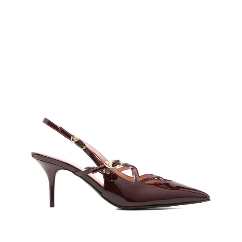 Love Moschino Balletschoenen Burgundy Pointed-Toe Slingbacks With Crisscross St Grey