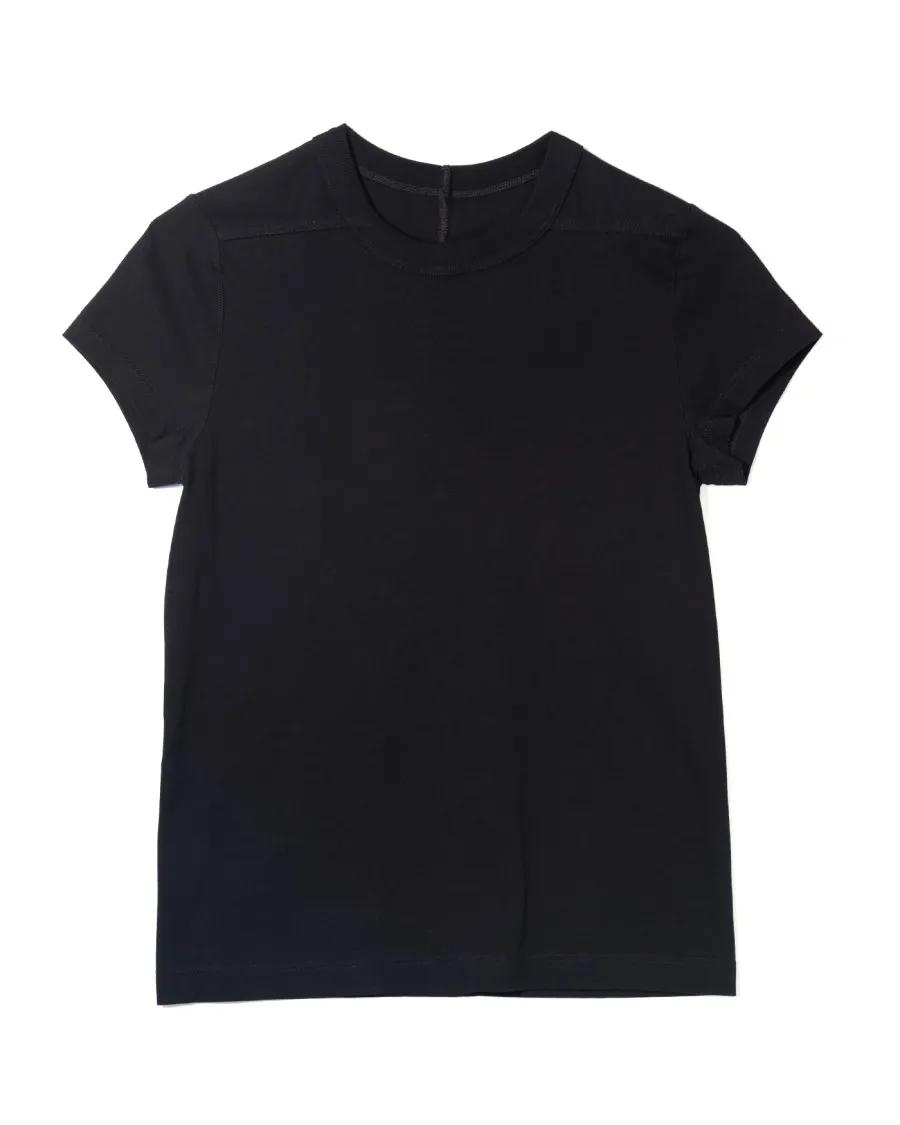 Thumbnail - Rick Owens - Cropped Black Cotton Jersey T-Shirt - Größe 40 - schwarz