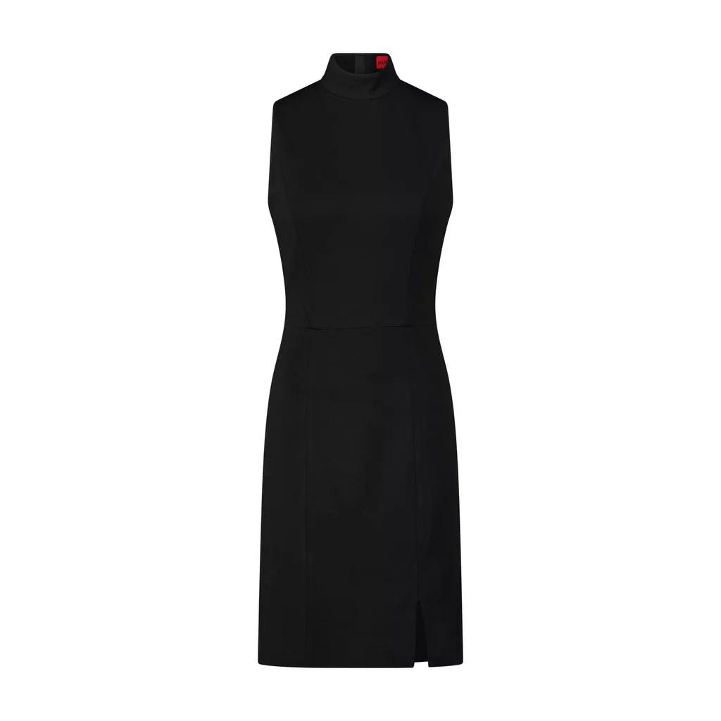 Hugo - Ärmelloses Kaferide Etui-Kleid - Größe 42 - black