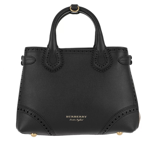 Burberry Small Banner Tote Leather Black Draagtas