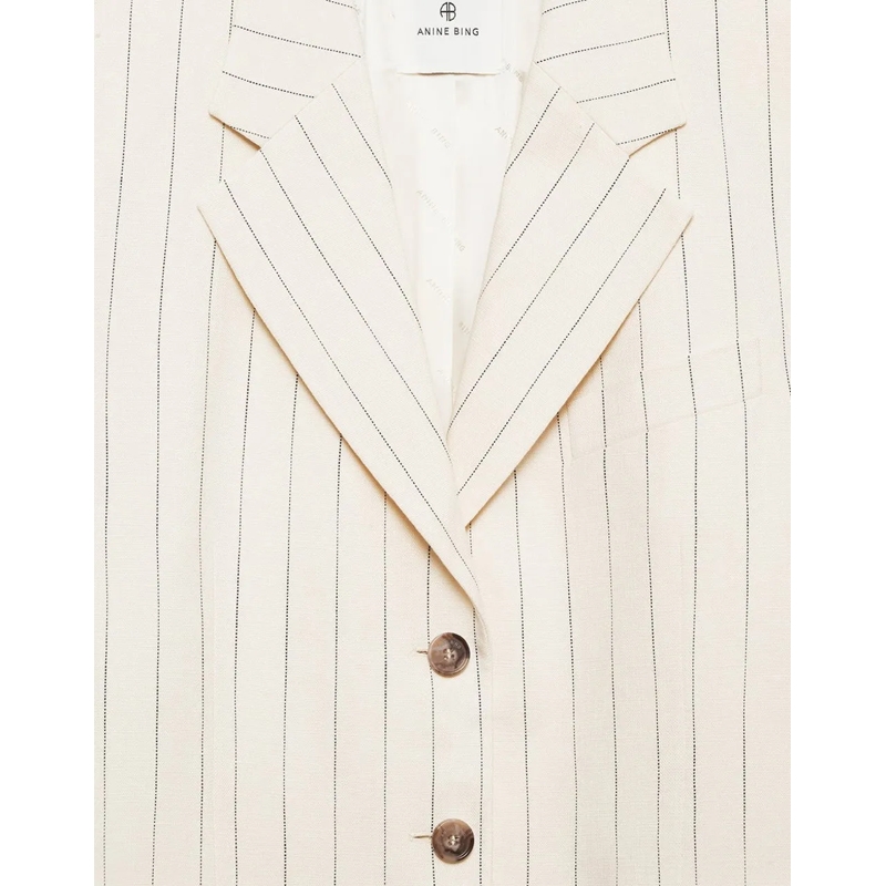 Anine Bing Blazer blazer streep beige (Image 4)