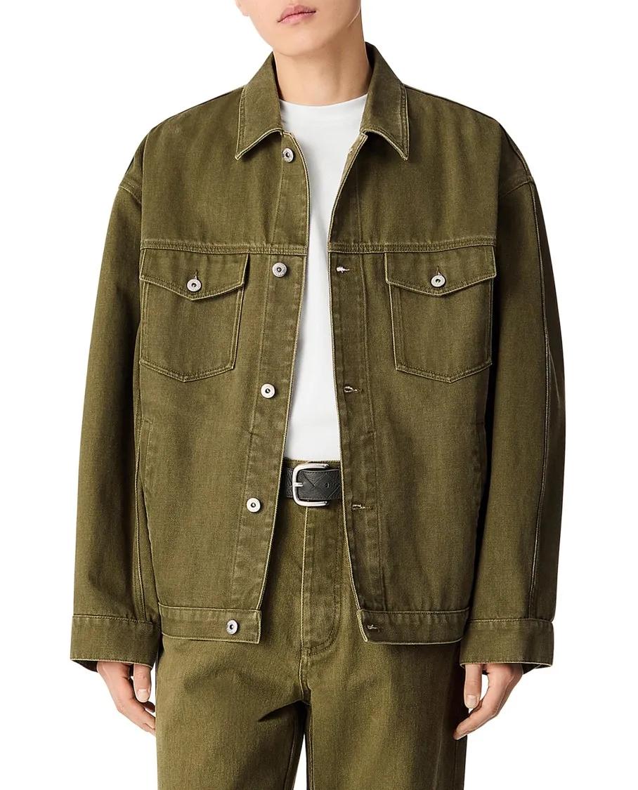 Thumbnail - Bottega Veneta - Stone Washed Denim Jacket With Unique Back Patch D - Größe 48 - grün