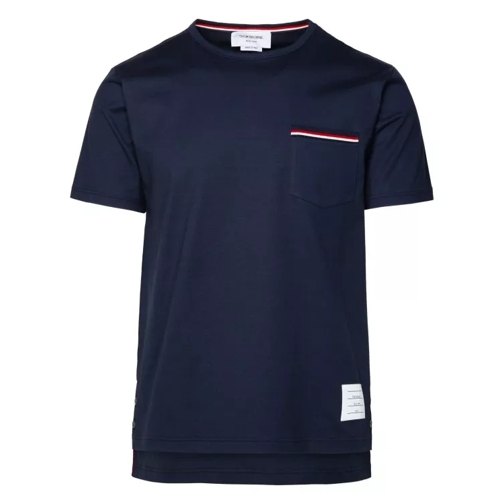 Thom Browne Navy Cotton T-Shirt Blue 