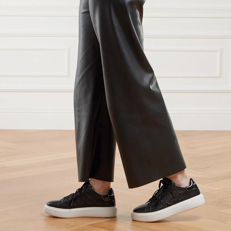 Karl Lagerfeld Low-Top-Sneaker Maxi Kup Autograph Lace Lo  Black Lthr & Textile(Image 3)