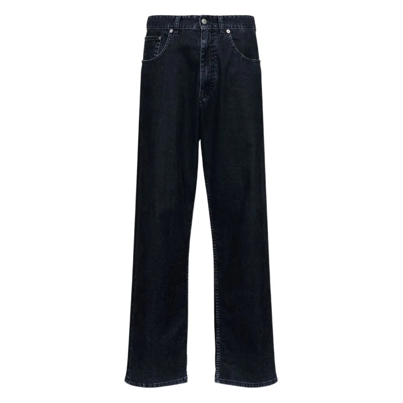 MM6 Maison Margiela Jeans Wide Leg Black Denim Jeans With Classic Five-Pocke Black