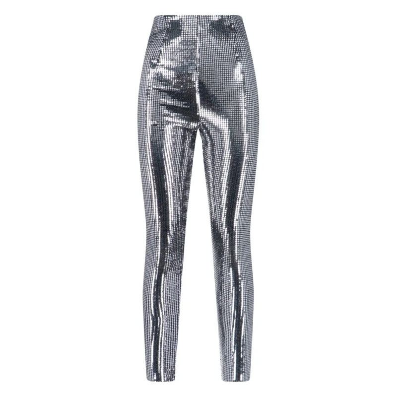 MM6 Maison Margiela  Metallic Sequin Pants – Silver Silver
