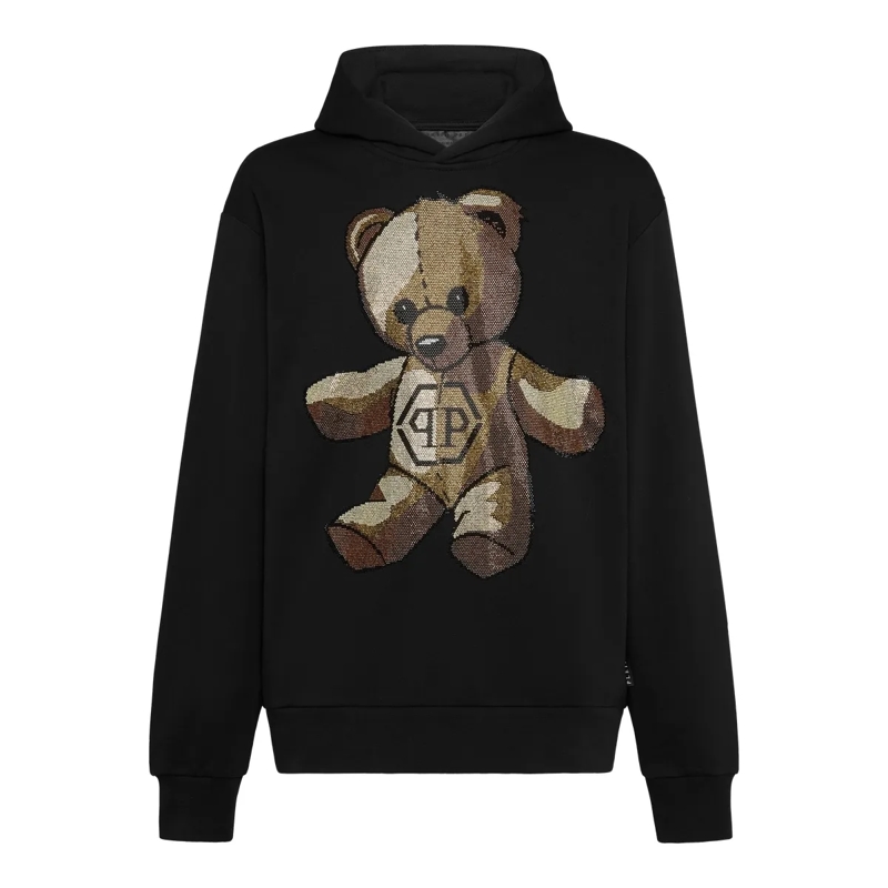 Philipp Plein Top Hoodie Teddy schwarz