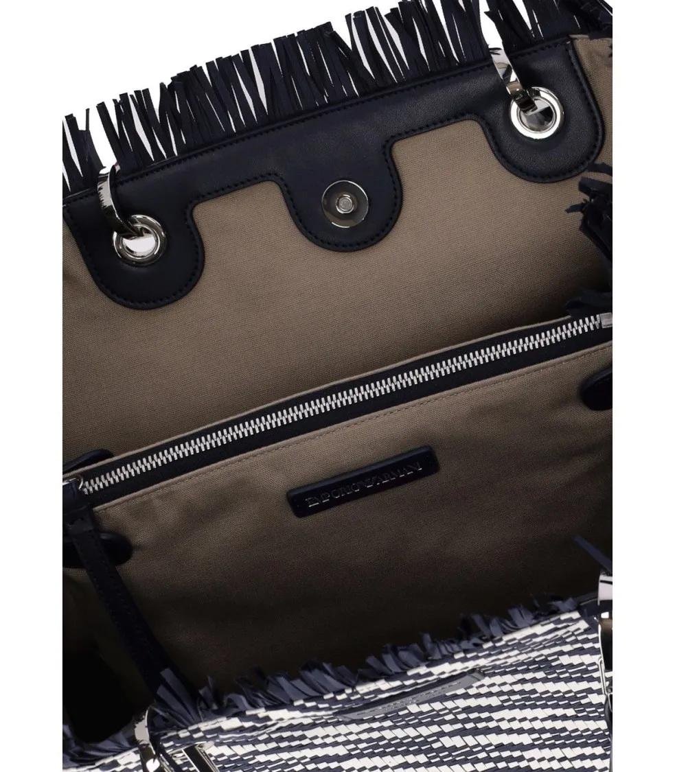 Emporio Armani Shoppers & Totes Myea Blue Aqnd White Medium Shopping Bag in blauw