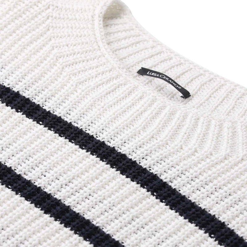 Luisa Cerano Pullover Gestreifter Strickpullover blau(Image 3)