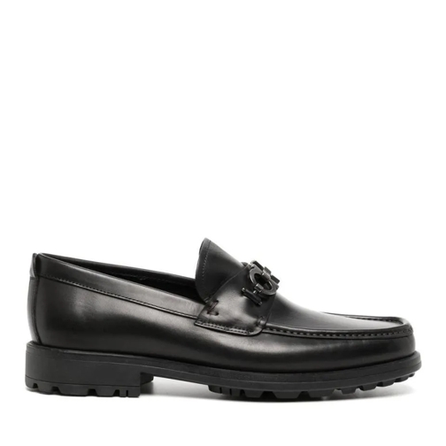 Salvatore Ferragamo Mocassin Black Leather Loafer Black