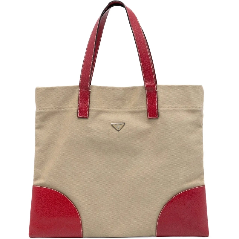 Prada Shopper Cinghiale Trimmed Canapa Tote braun